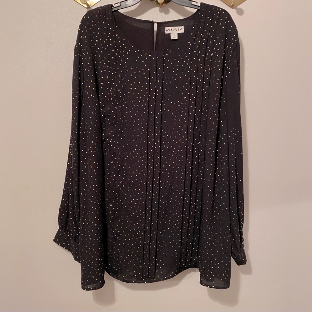 Plus Size Black and Gold Top